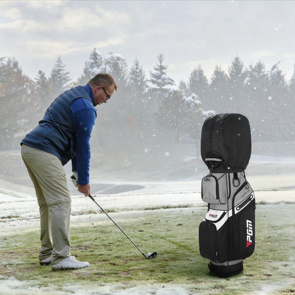 HEASOME 14-Way Top Divider Golf Cart Travel Bag Multi Pocket Waterproof Golf Club Storage Bag Protective Organizer Golf Gear Accessory Gift for Men