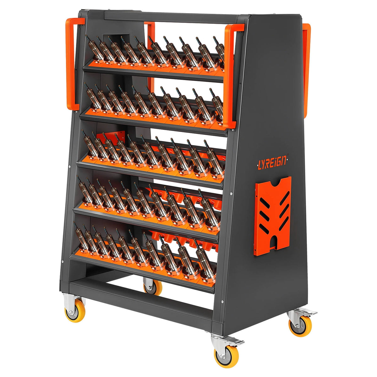 HEASOME Cnc Tool Organizer with Wheels 100-capacity Heavy Duty Utility Cart 10 Layer Metal Rolling Cart for Garage and Shop Storage Automotive Service