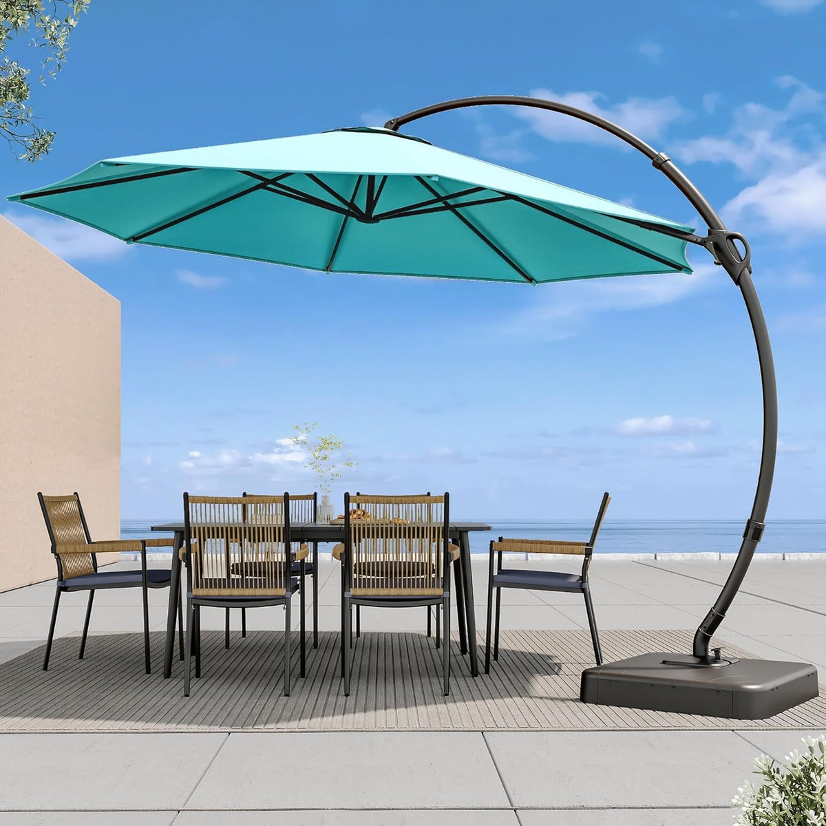 HEASOME 11FT Heavy Duty Offset Cantilever Patio Umbrella with 360¡ã Rotation & Infinite Tilt for Garden, Pool, Backyard, Deck -