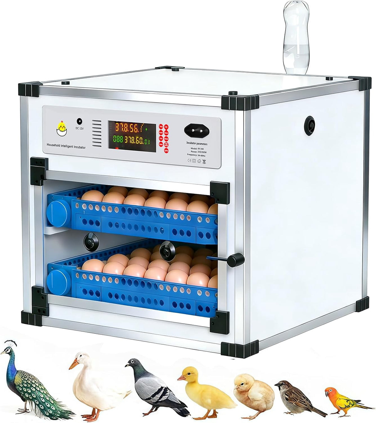 HEASOME Automatic Incubator with Auto Turner Digital Temperature Humidity and Water Refill App for Chicken Duck Goose Us