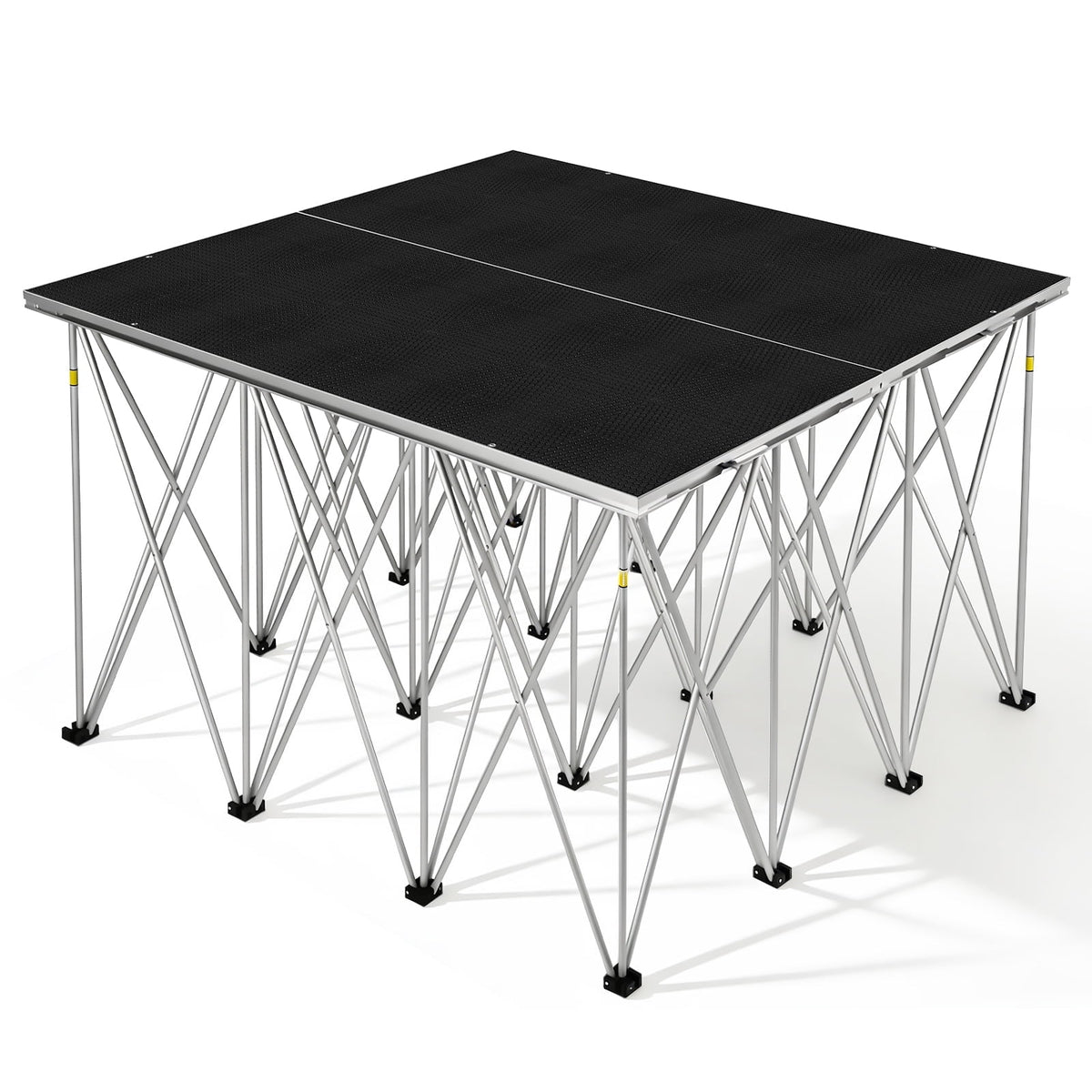 HEASOME 4x4ft Portable Folding Stage Platform Easy Setup Modular Unit with 2.7ft High Riser for Wedding Dj Performances