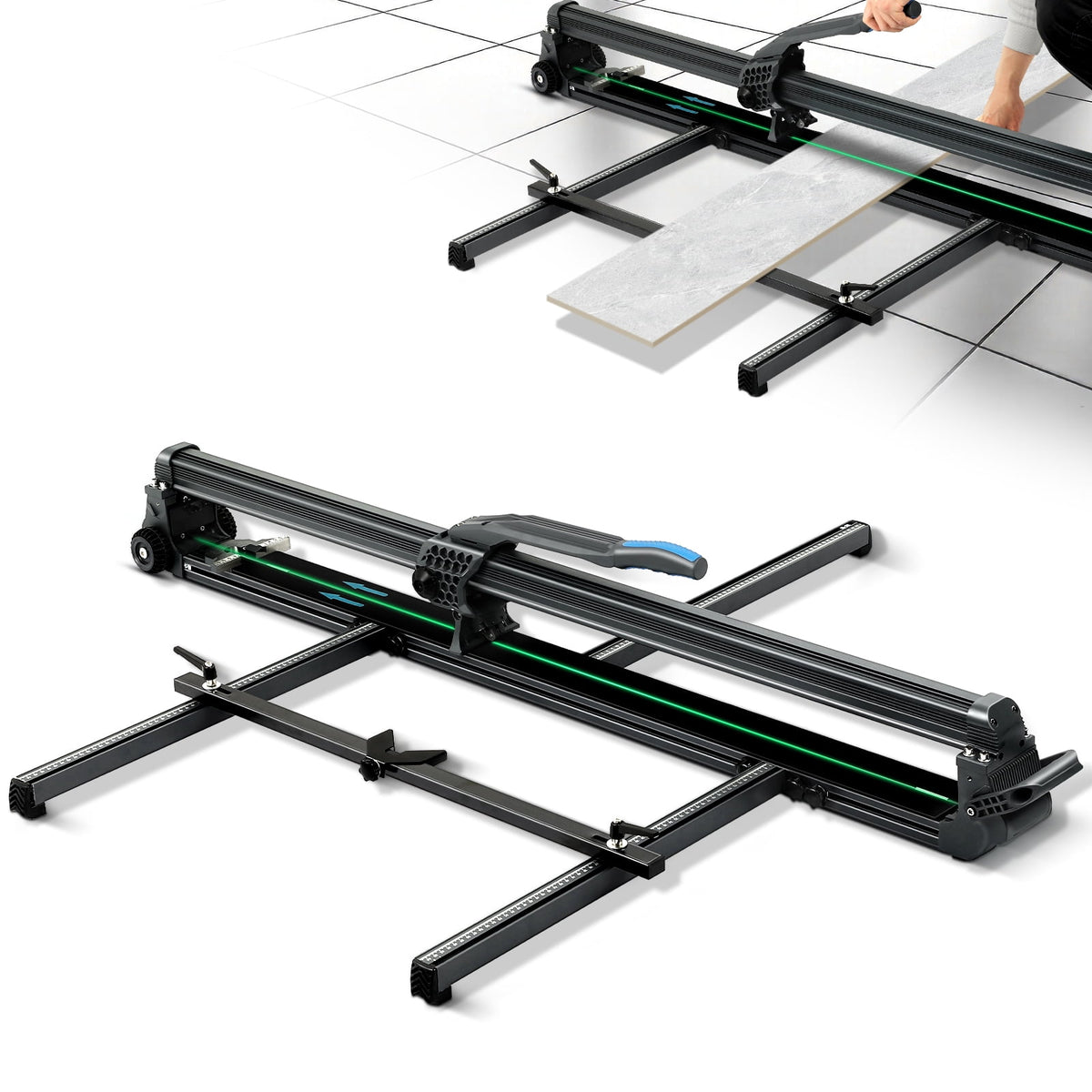 HEASOME 48-inch Manual Tile Cutter Porcelain Ceramic Tile Cutter with Laser Guide Cutting Thicknesses Range for Home Renovation Tiling Projects and Diy