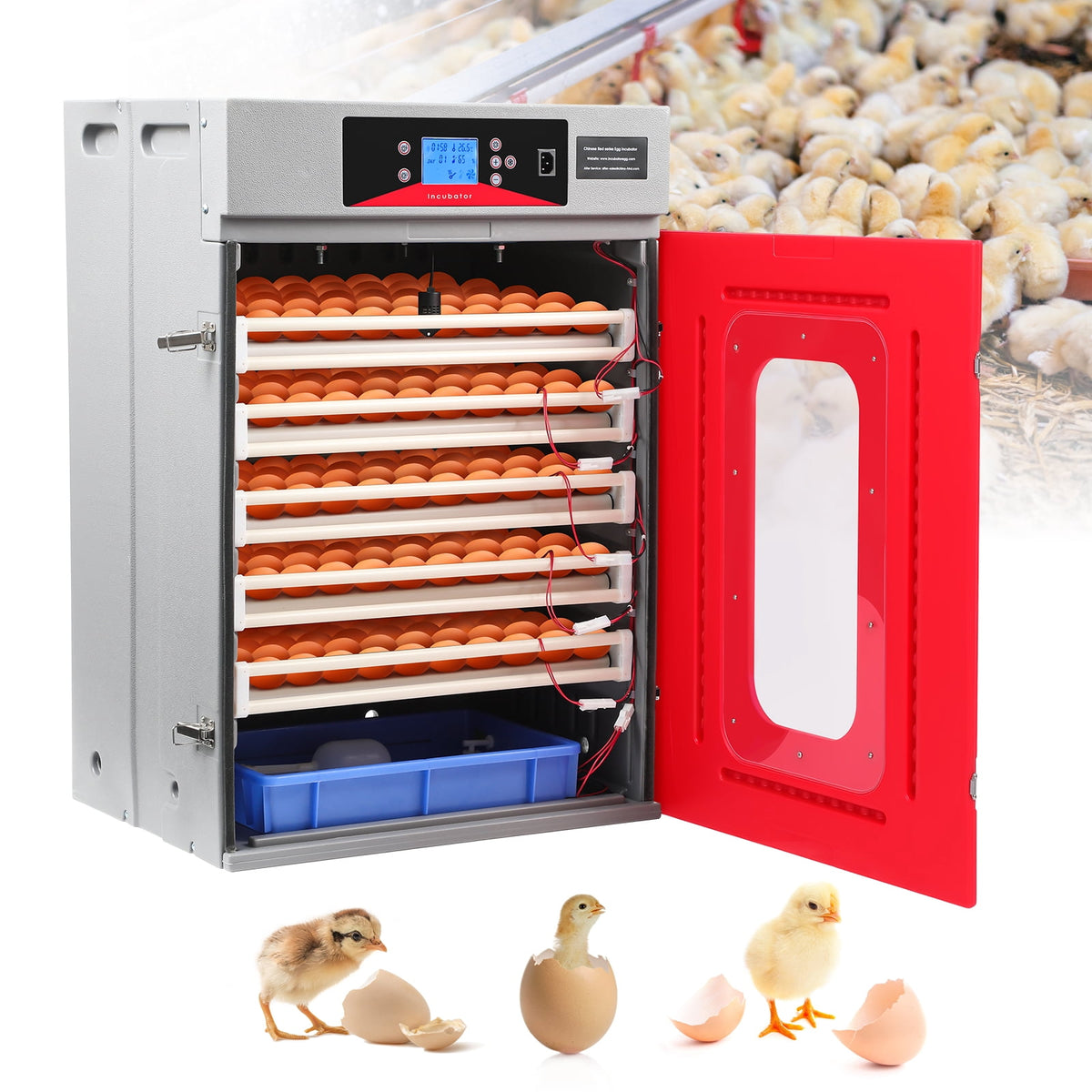 HEASOME Automatic Turning Poultry Incubator 400 Capacity Hatching Machine for Chicken Duck Goose and Quail Eggs Farm Breeding Equipment US