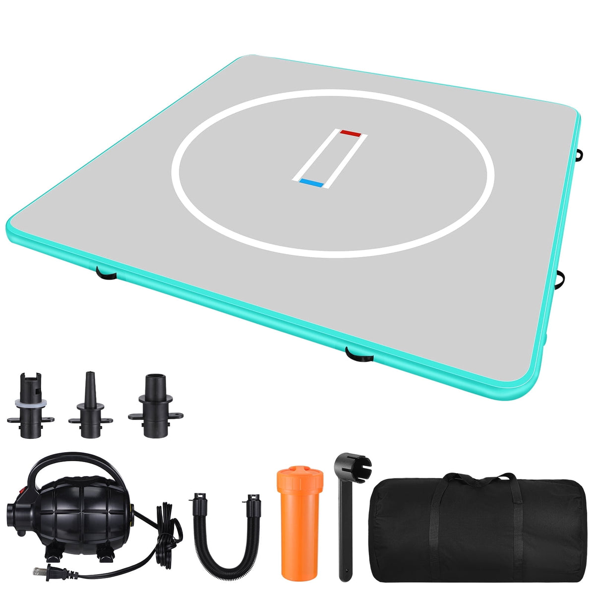 HEASOME 13x13 Inflatable Wrestling Mat Foldable PVC MMA Pad with Pump