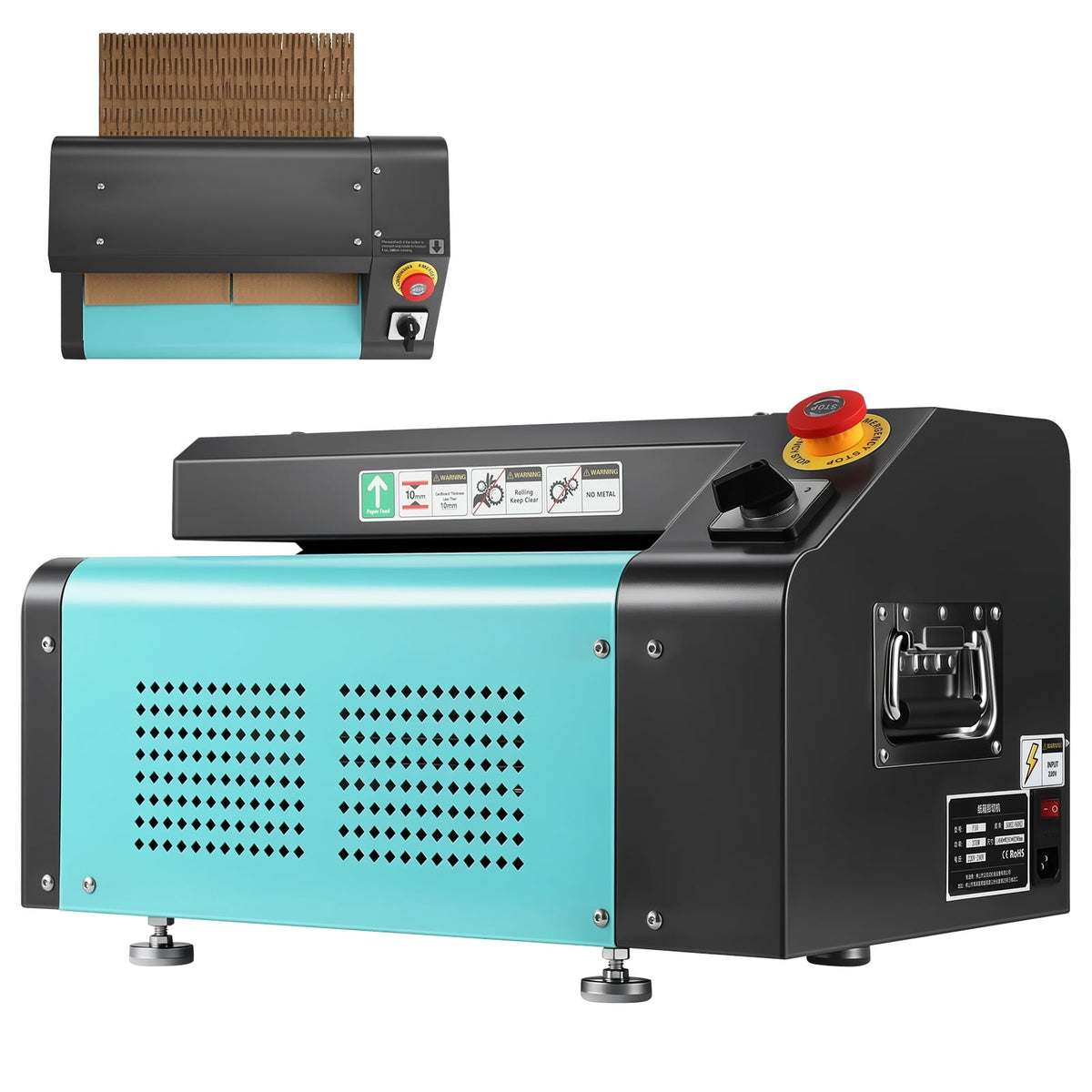 HEASOME Corrugated Box Cutting Machine Honeycomb Packing Maker Cardboard Shredder Cutting Width 350mm 5m/min Ideal for Carton Packaging Us Plug