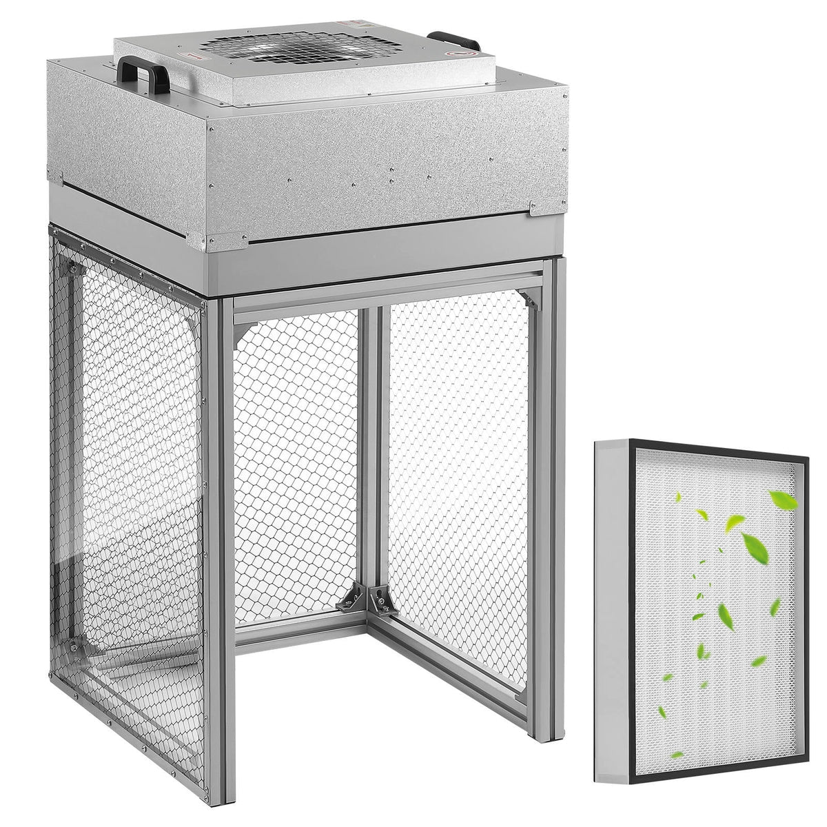 HEASOME Vertical Laminar Flow-hood Fan-filter-unit Air Flow Clean Bench Hepa Filter for Mycology and Mushroom Room 23.6x23.6x29.1in Working Area