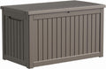 HEASOME 270 Gallon Lockable Resin Deck Box, Waterproof UV-Resistant Outdoor Storage Box, Heavy Duty Garden Tool Organizer for Patio Storage, Pool Accessories, Outside Storage £¨Grey£©
