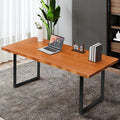 HEASOME Large Metal Frame Computer Desk Modern Rustic Home Office Gaming Workstation Multi Purpose Writing & Gaming Table for Bedroom Study
