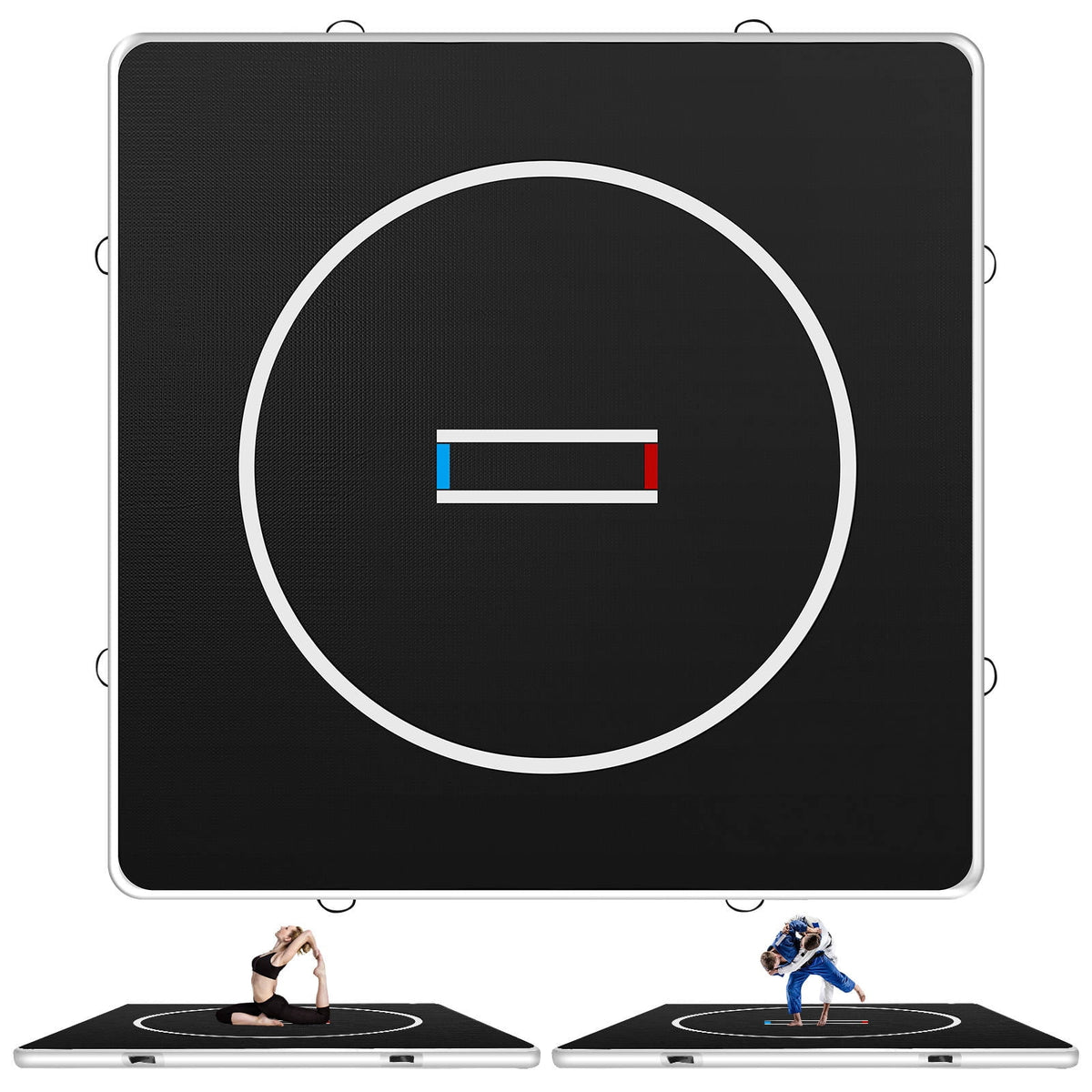 HEASOME Pvc Gymnastics Mat Thick Cushioning Quick Inflate and Deflate | Foldable Wrestling Mat for Outdoor/indoor Sports Mma Boxing Tumbling (3x3m)