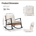 HEASOME Oversized Outdoor Wicker Rocking Chair with Thick Cushion, Comfortable Patio Rocker, Modern Cozy Lounge Seat for Garden, Living Room, Bedroom - Beige